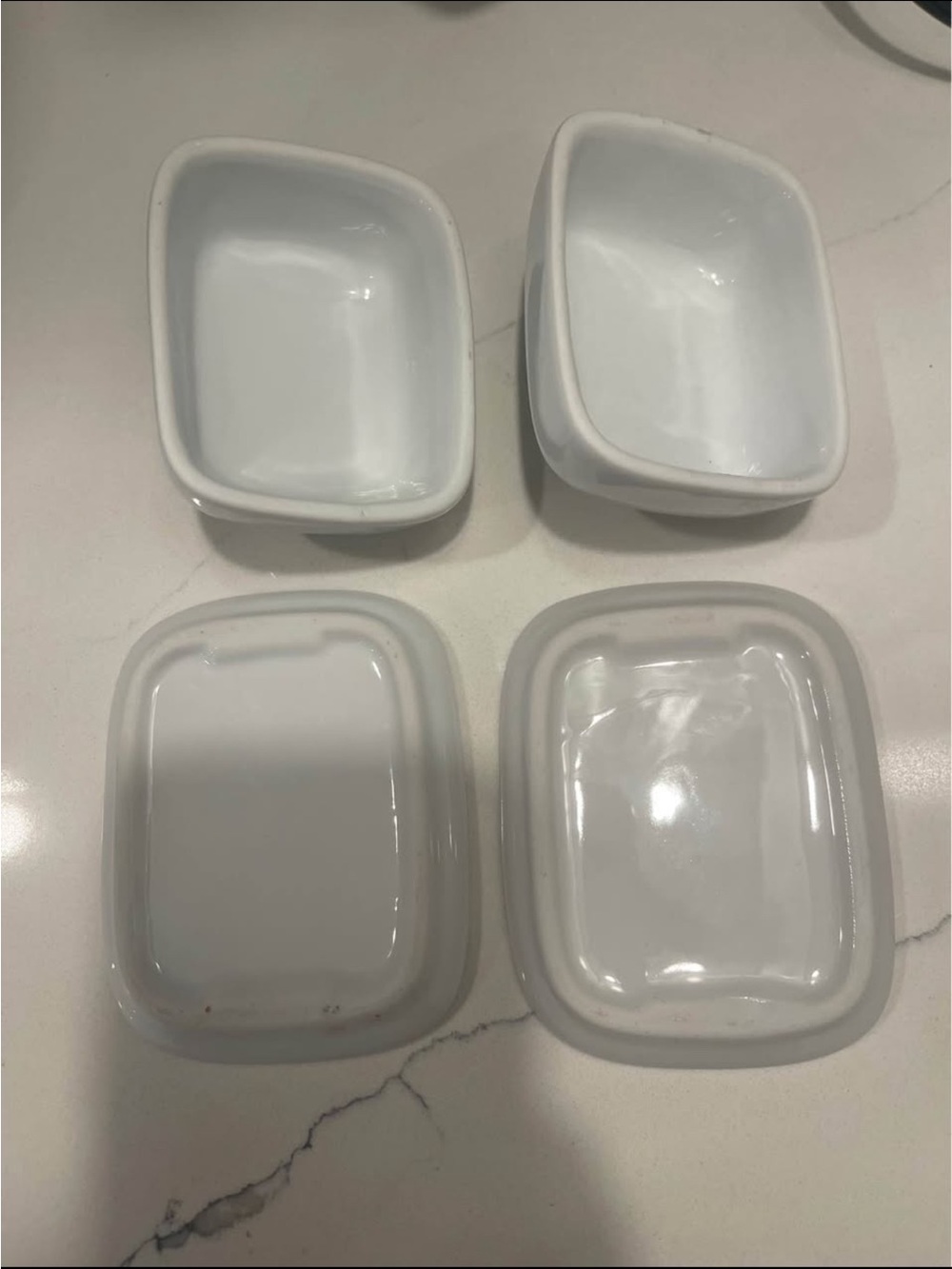 2 Vintage White Butter Dish - Picture 6 of 7